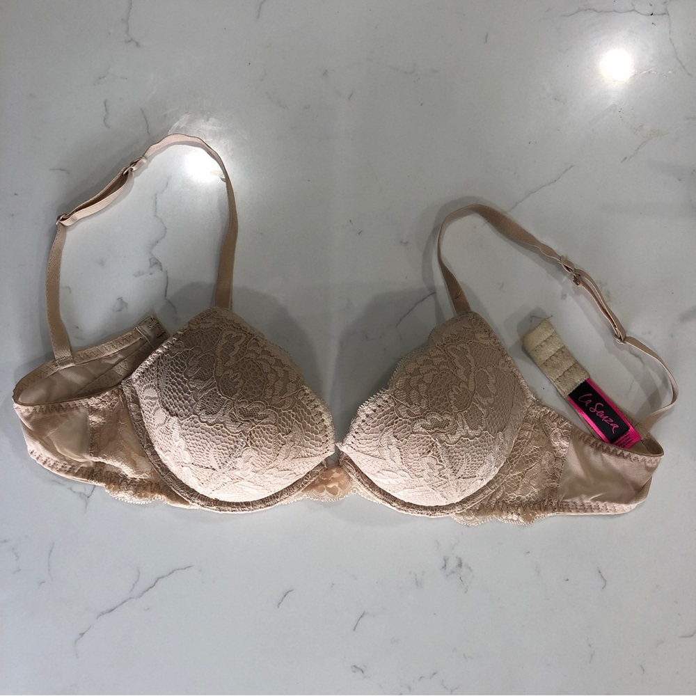 🐧2/$15 La Senza Beige Lace Push Up Bra 34B